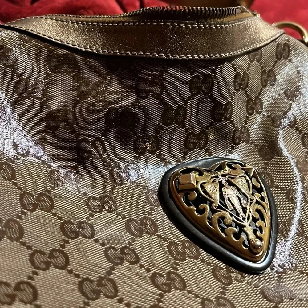 GUCCI Babouska Monogram Hobo shoulder bag with  matching wallet - Picture 8 of 17